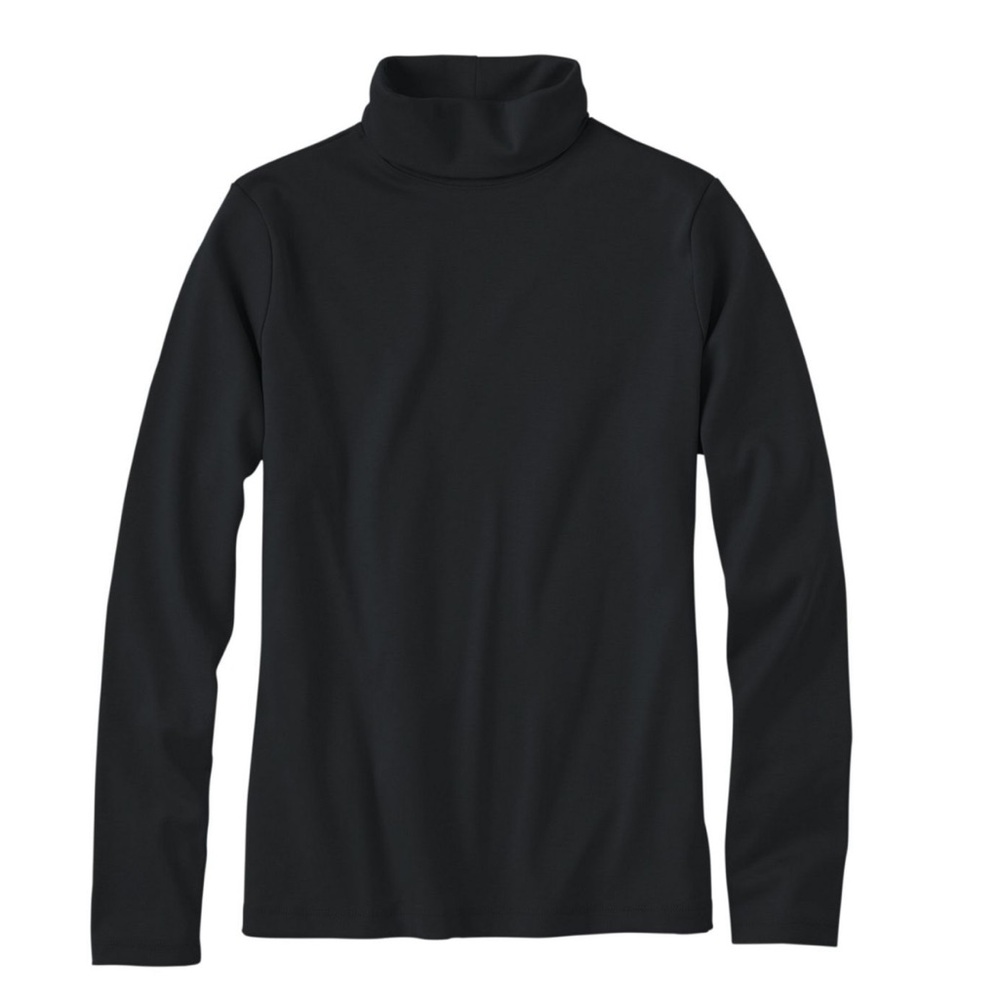 L.L. Bean Black Cotton Turtleneck Top